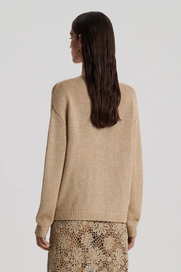 Scanlan Theodore SILK COTTON V PEBBLE Women Knitwear Scanlan Theodore SILK COTTON V PEBBLE Women Knitwear