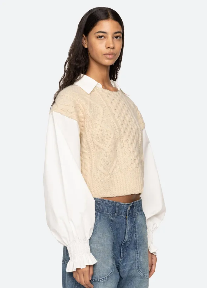 Sea New York Tops Devana LS Sweater Cream 8211 Women