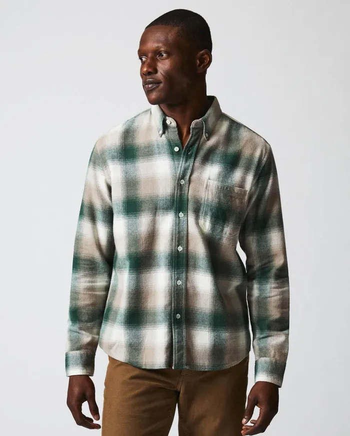 Shirting Men Billy Reid Flannel Bold Plaid Tuscumbia Shirt Bd Naturalgreen
