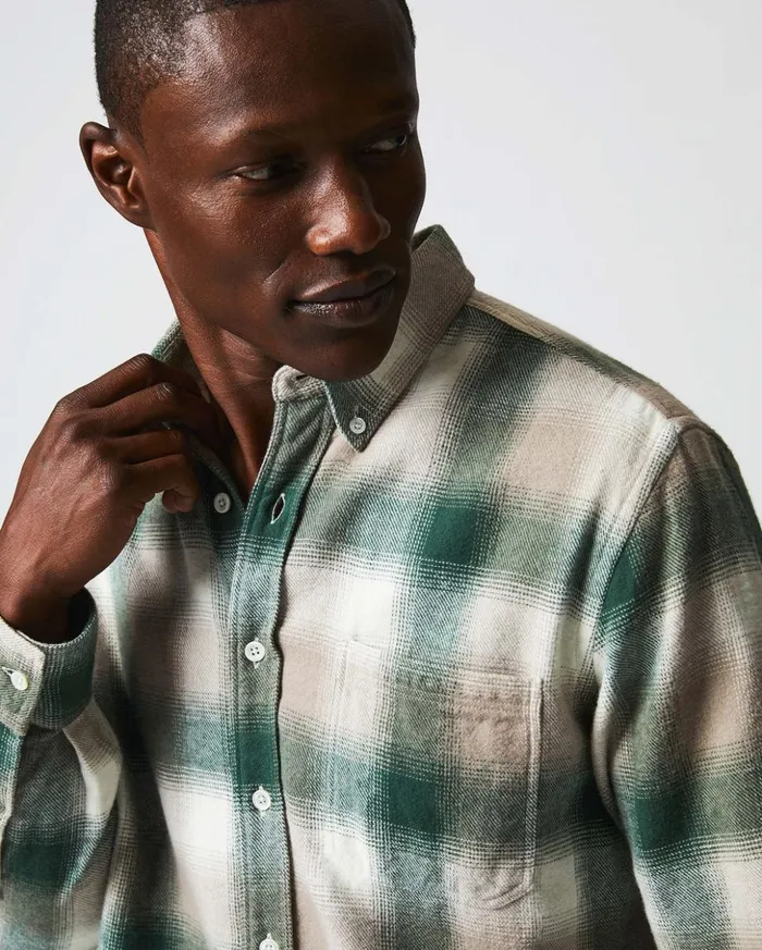 Shirting Men Billy Reid Flannel Bold Plaid Tuscumbia Shirt Bd Naturalgreen