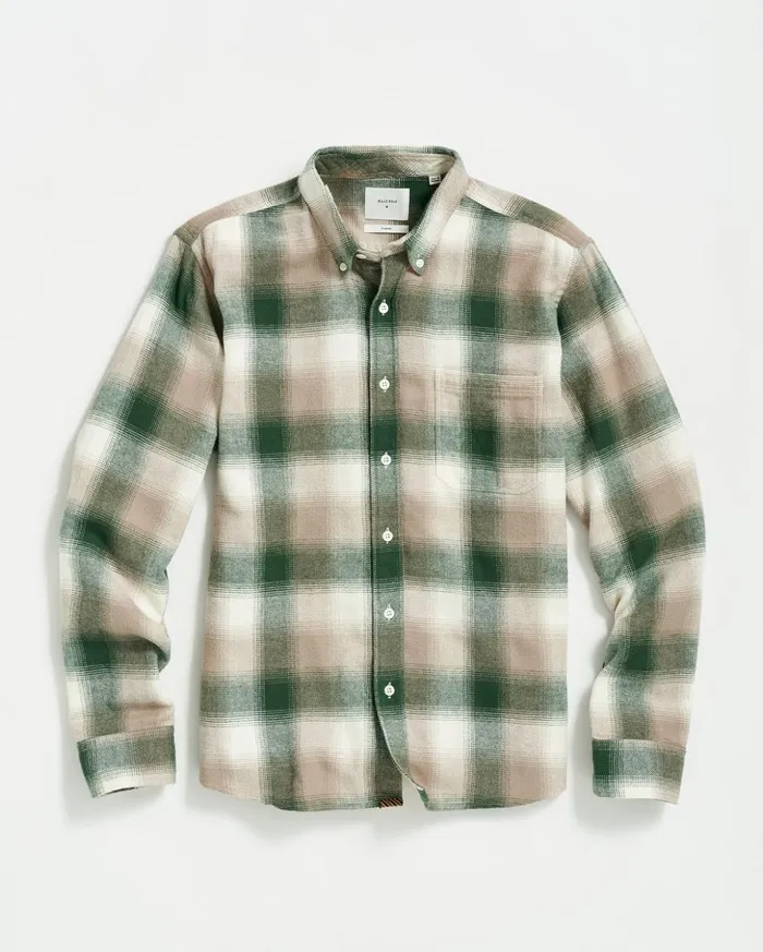 Shirting Men Billy Reid Flannel Bold Plaid Tuscumbia Shirt Bd Naturalgreen