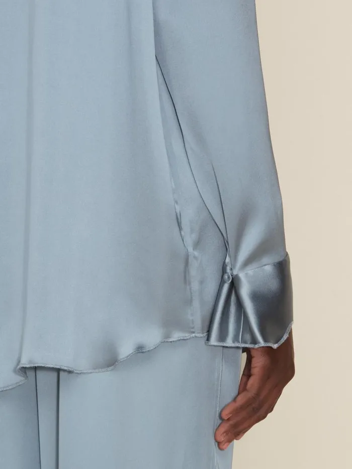 Shirts and Tops Women Holzweiler Plum Satin Shirt Blue