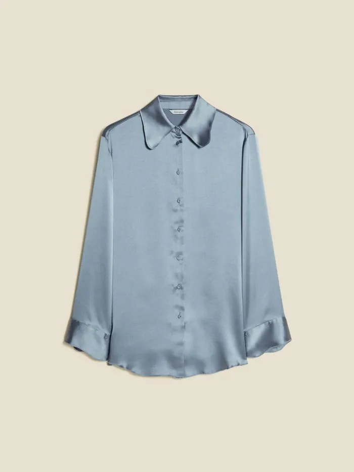 Shirts and Tops Women Holzweiler Plum Satin Shirt Blue