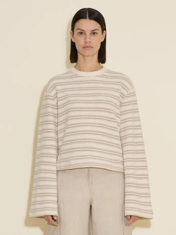 Shirts and Tops Women Holzweiler Street Striped Long Sleeve Beige Mix