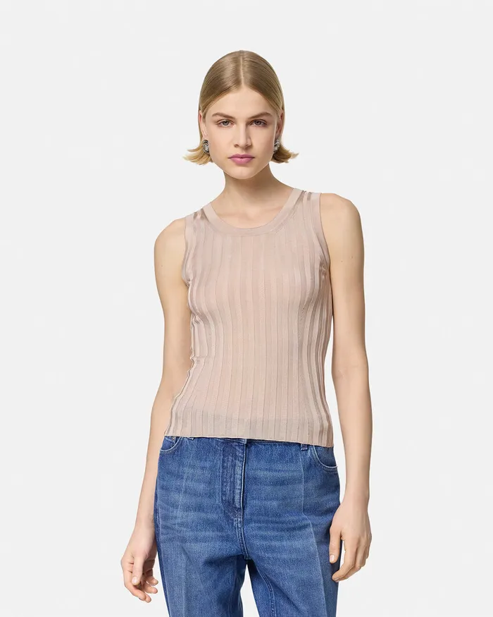 Shirts and Tops Women Versace Knit Tank Top Light Pink