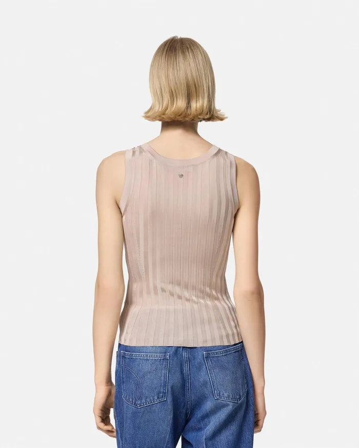 Shirts and Tops Women Versace Knit Tank Top Light Pink