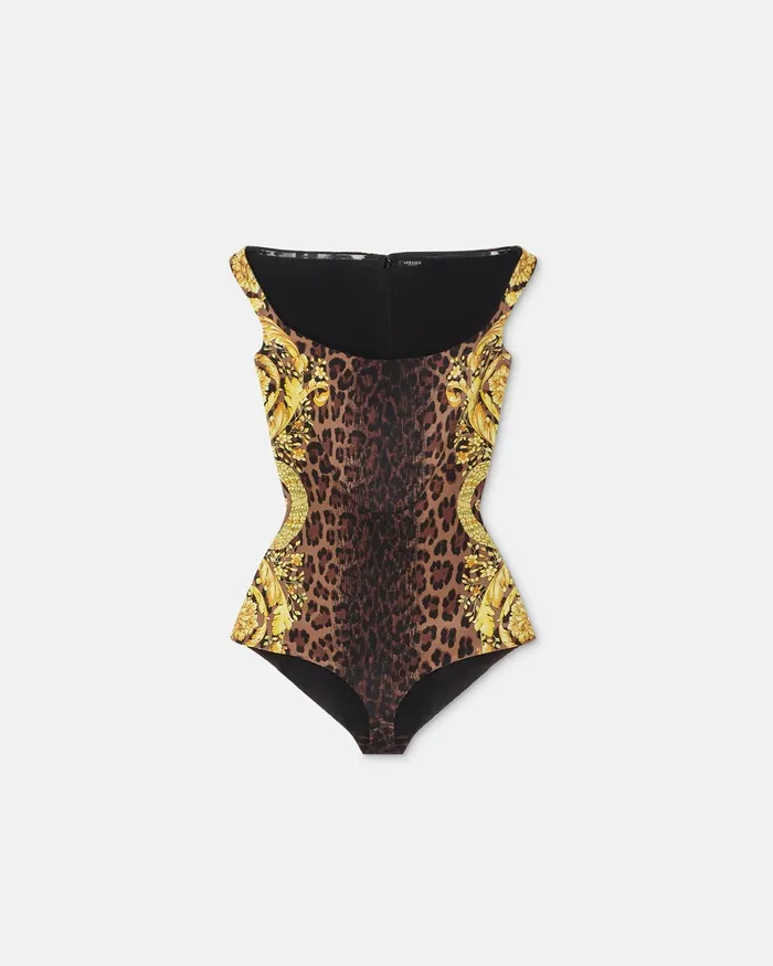 Shirts and Tops Women Versace Wild Barocco Silk Cady Corset Bodysuit Animalier Shirts and Tops Women Versace Wild Barocco Silk Cady Corset Bodysuit Animalier