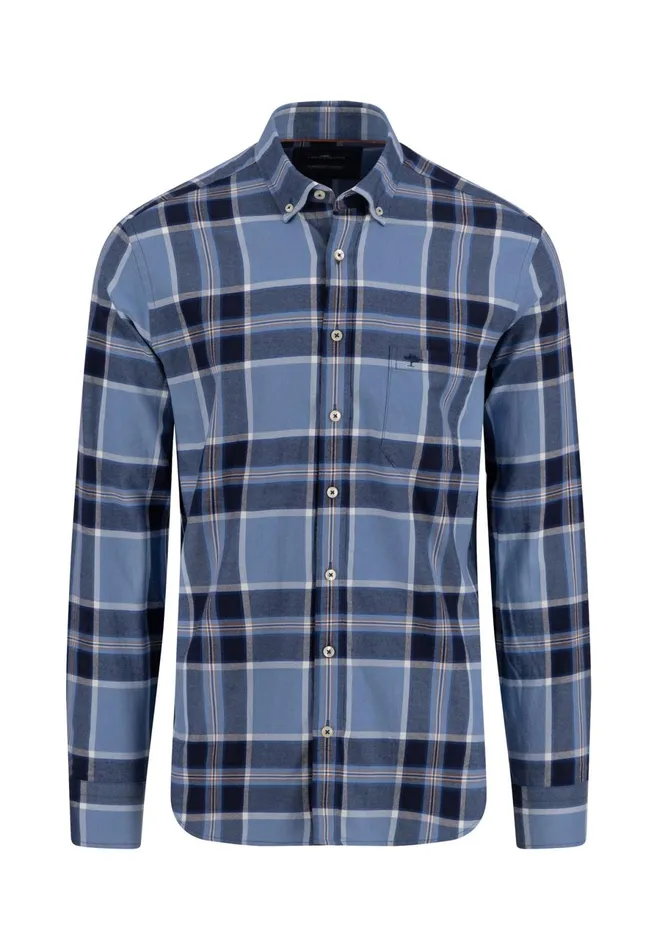 Shirts Men FYNCHHATTON Carroted Shirt Made Of Flannel With Buttondown Collar Navyflame Shirts Men FYNCHHATTON Carroted Shirt Made Of Flannel With Buttondown Collar Navyflame