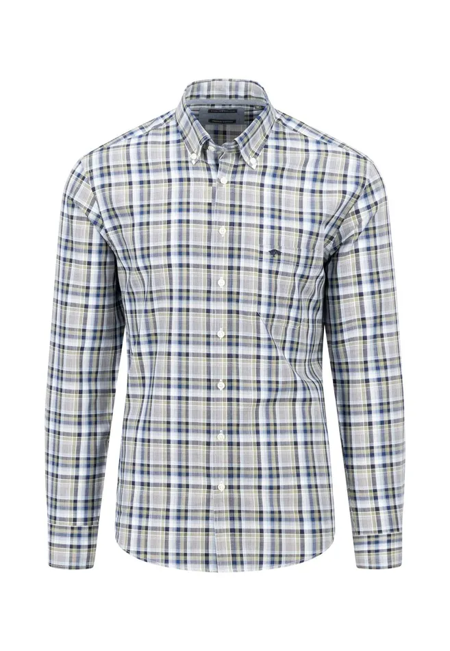 Shirts Men FYNCHHATTON Carroted Shirt With Buttondown Collar Grass Greenflamelight Khaki