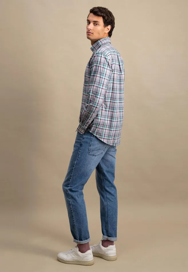 Shirts Men FYNCHHATTON Carroted Shirt With Buttondown Collar Grass Greenflamelight Khaki
