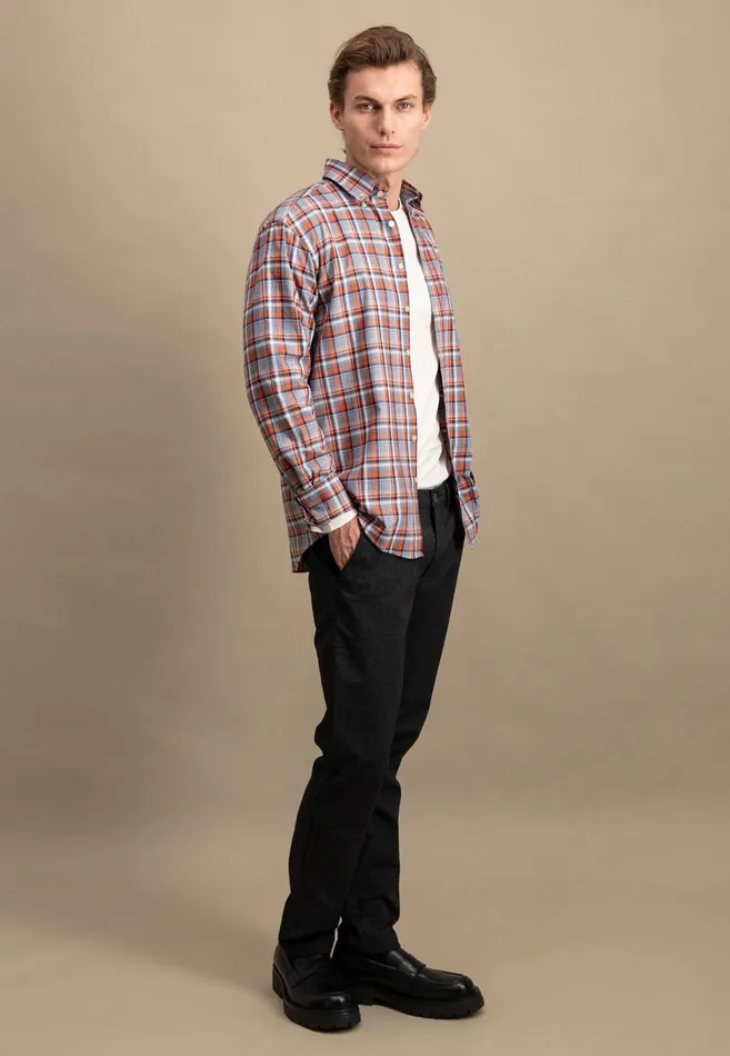 Shirts Men FYNCHHATTON Carroted Shirt With Buttondown Collar Grass Greenflamelight Khaki
