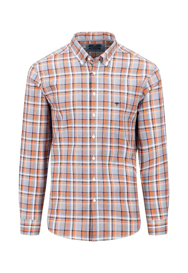 Shirts Men FYNCHHATTON Carroted Shirt With Buttondown Collar Grass Greenflamelight Khaki