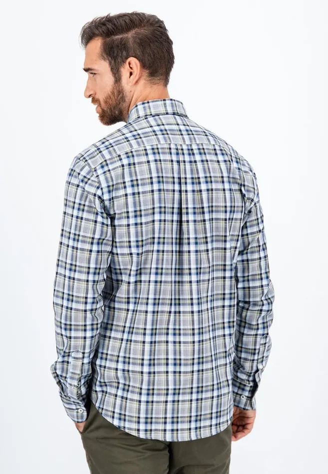 Shirts Men FYNCHHATTON Carroted Shirt With Buttondown Collar Grass Greenflamelight Khaki
