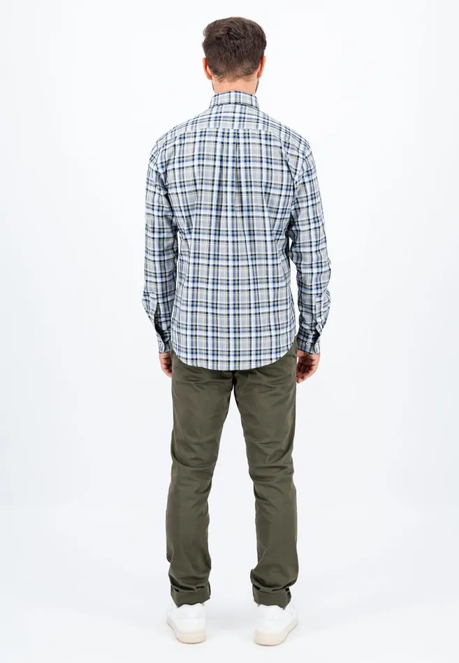 Shirts Men FYNCHHATTON Carroted Shirt With Buttondown Collar Grass Greenflamelight Khaki