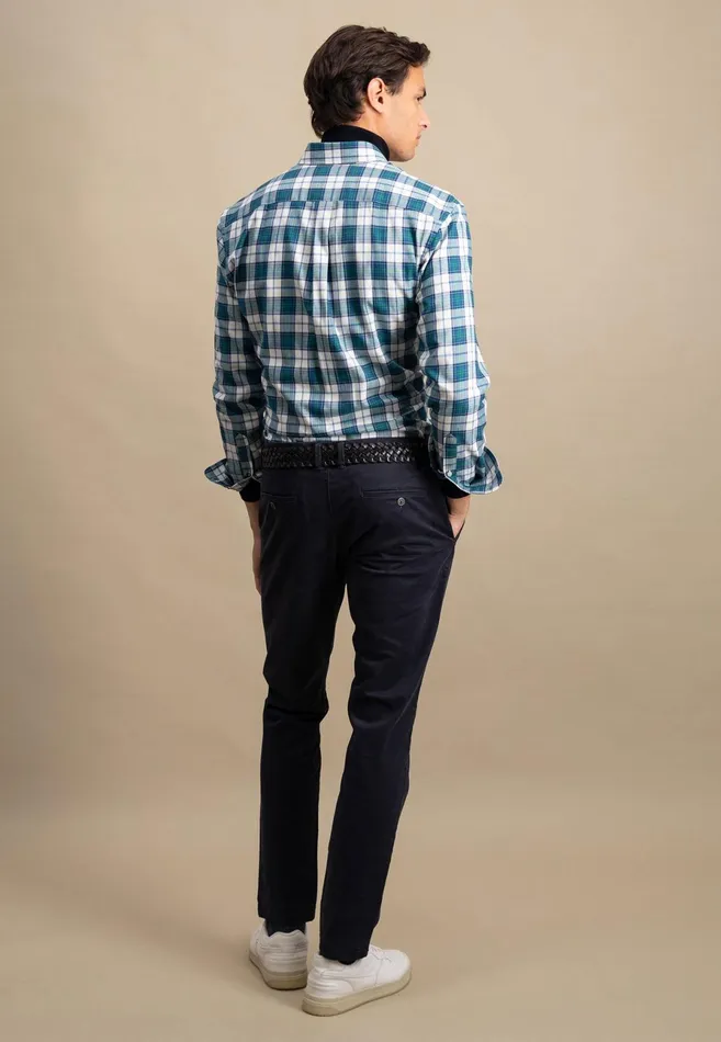 Shirts Men FYNCHHATTON Carroted Shirt With Buttondown Collar Grass Greenwinter Whitedark Teal