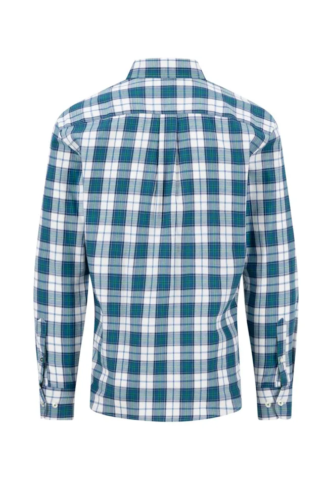 Shirts Men FYNCHHATTON Carroted Shirt With Buttondown Collar Grass Greenwinter Whitedark Teal
