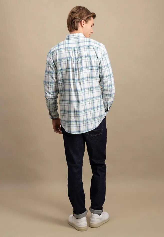 Shirts Men FYNCHHATTON Carroted Shirt With Buttondown Collar Grass Greenwinter Whitedark Teal