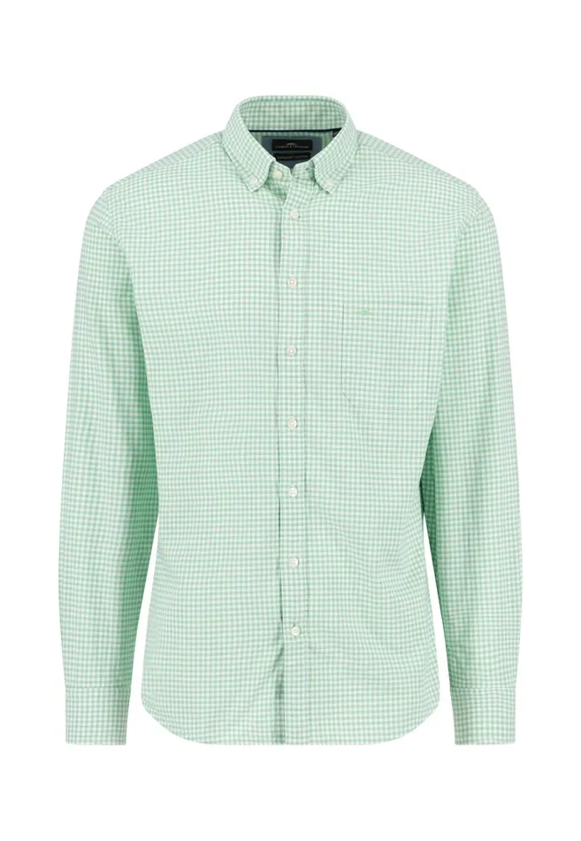 Shirts Men FYNCHHATTON Checked Shirt Made Of Soft Cotton Turf Greenpoppy Rednavysplashy Ocean