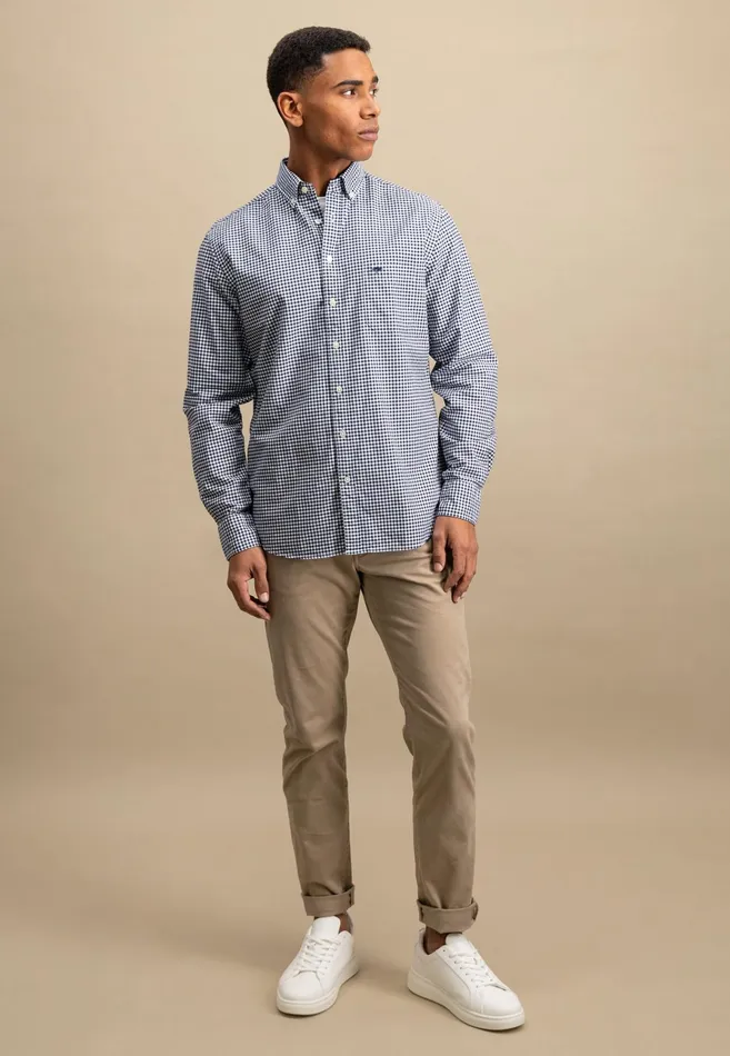 Shirts Men FYNCHHATTON Checked Shirt Made Of Soft Cotton Turf Greenpoppy Rednavysplashy Ocean