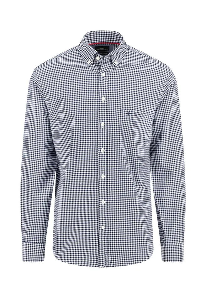 Shirts Men FYNCHHATTON Checked Shirt Made Of Soft Cotton Turf Greenpoppy Rednavysplashy Ocean