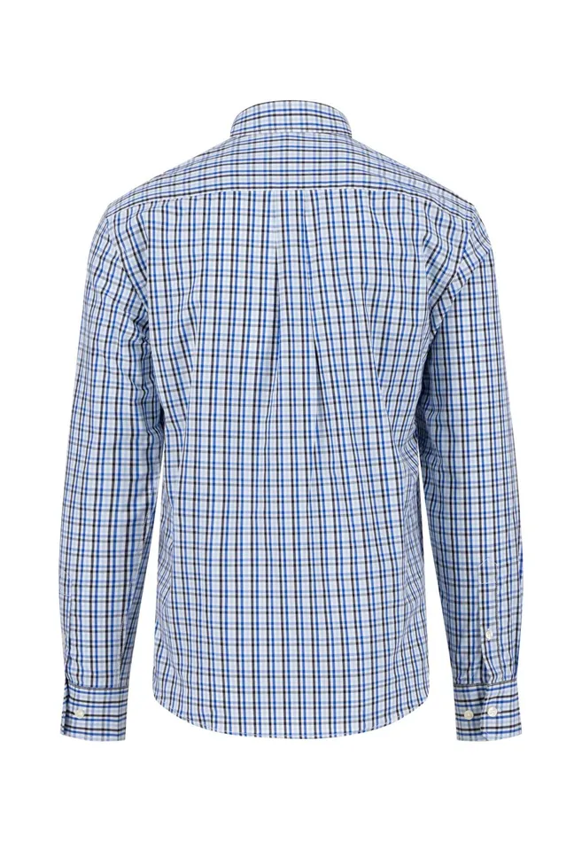 Shirts Men FYNCHHATTON Checked Shirt With Buttondown Collar Poppy Redturf Greensummer Breeze
