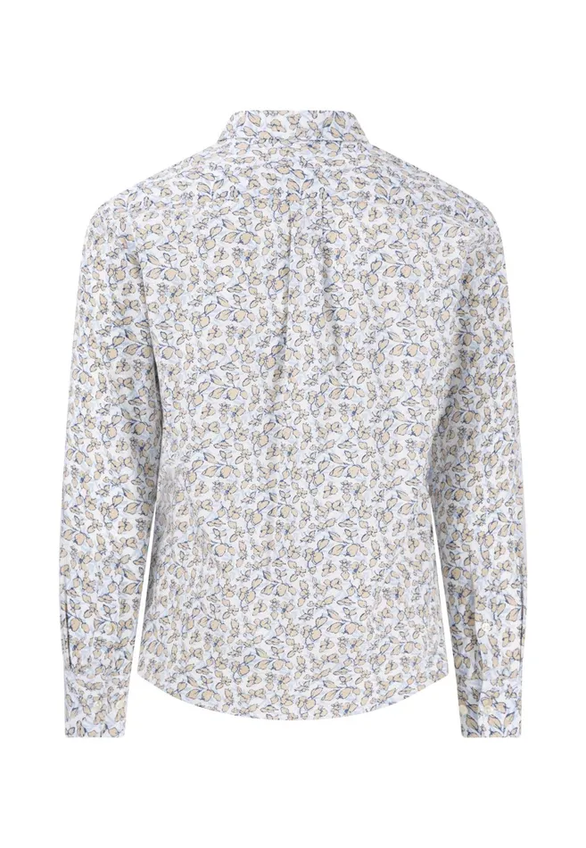 Shirts Men FYNCHHATTON Cotton Shirt With A Hunt Collar And All overprint Navysandstrong Blue