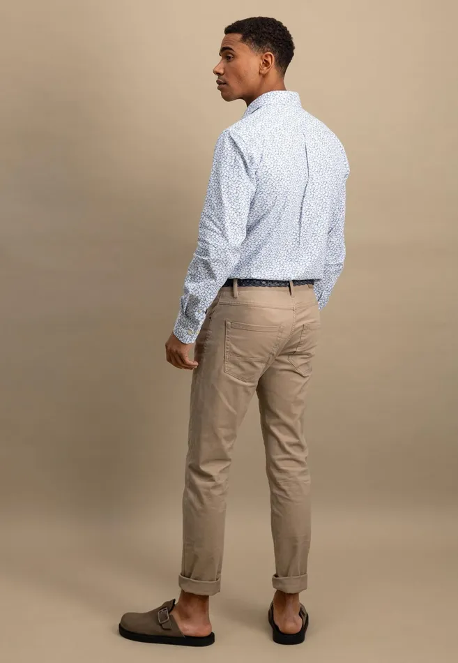 Shirts Men FYNCHHATTON Cotton Shirt With A Hunt Collar And All overprint Navysandstrong Blue