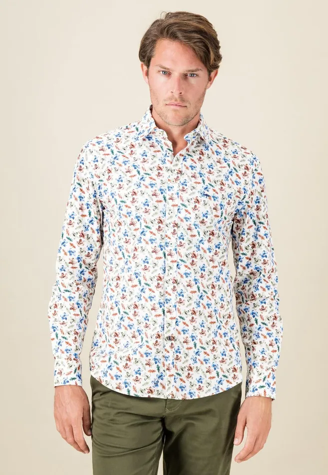 Shirts Men FYNCHHATTON Cotton Shirt With Buttondown Collar Rustnightnavy
