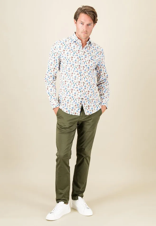 Shirts Men FYNCHHATTON Cotton Shirt With Buttondown Collar Rustnightnavy