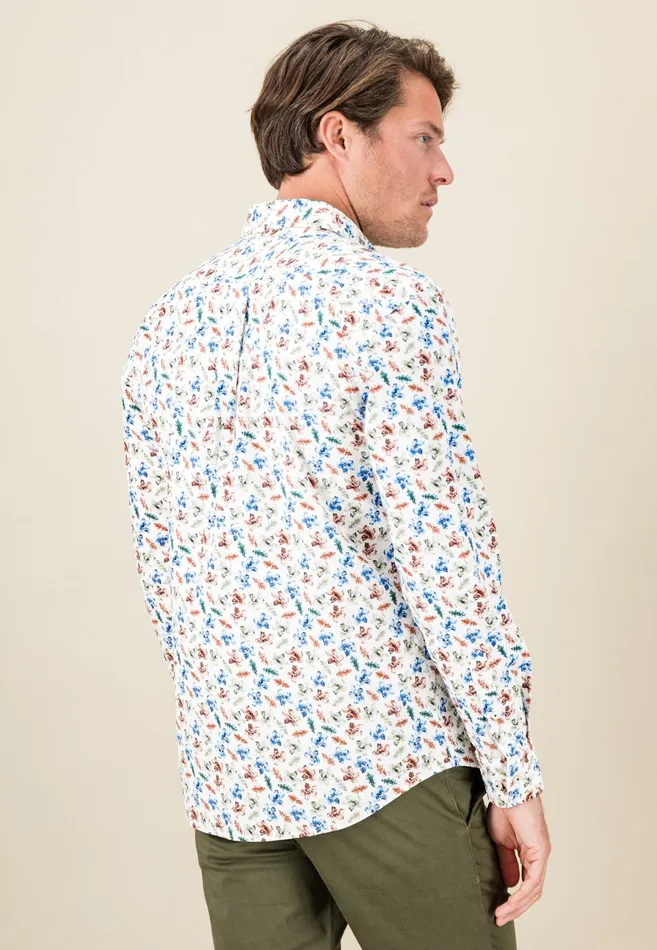Shirts Men FYNCHHATTON Cotton Shirt With Buttondown Collar Rustnightnavy