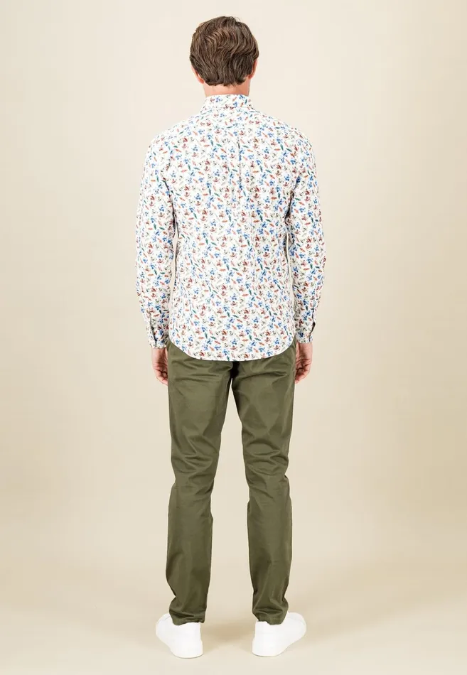 Shirts Men FYNCHHATTON Cotton Shirt With Buttondown Collar Rustnightnavy