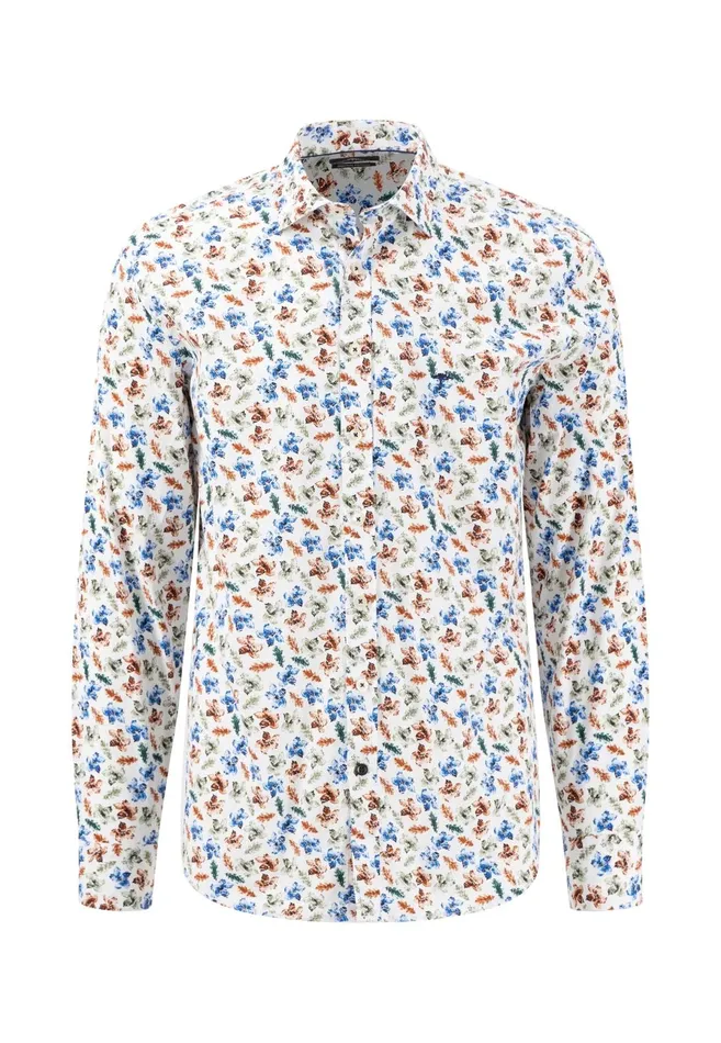 Shirts Men FYNCHHATTON Cotton Shirt With Buttondown Collar Rustnightnavy