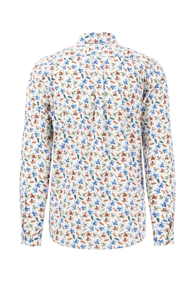 Shirts Men FYNCHHATTON Cotton Shirt With Buttondown Collar Rustnightnavy