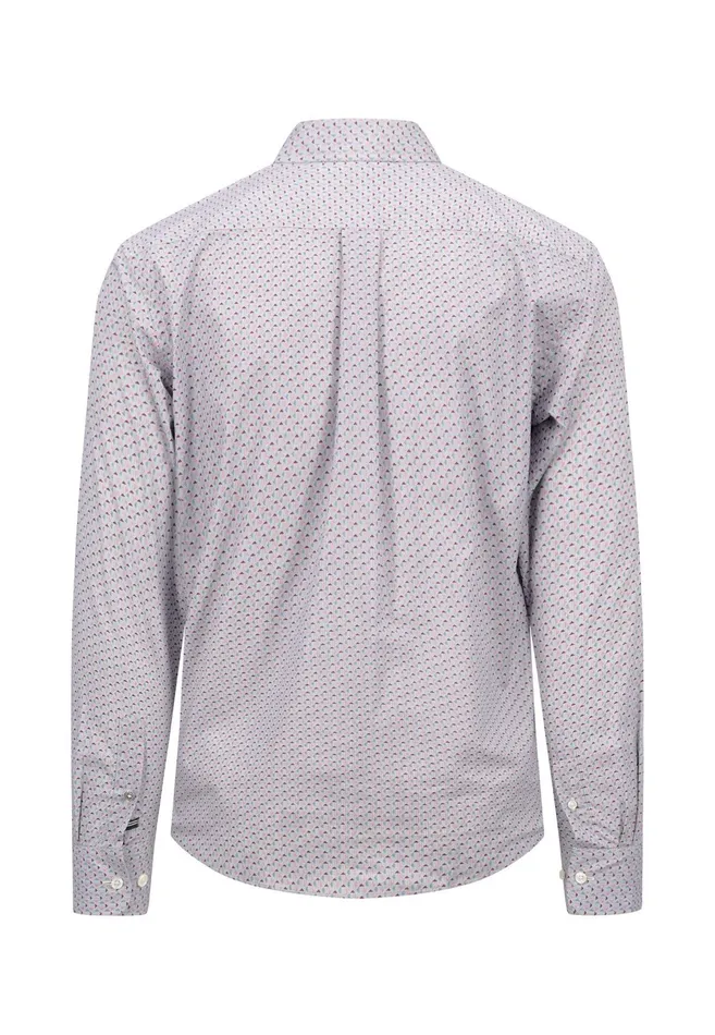 Shirts Men FYNCHHATTON Cotton Shirt With Minimal Print Vibrant Bluehazelruby Red