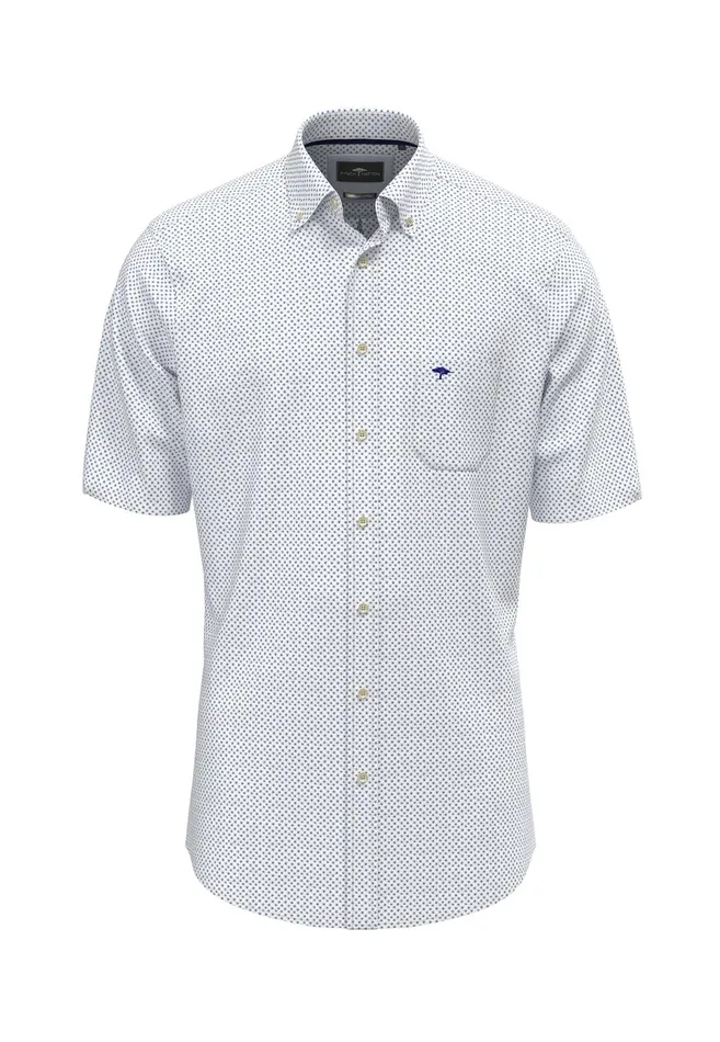 Shirts Men FYNCHHATTON Halbworm Made Of Cotton In A Point Look Summer Breezestrong Bluenavywhite