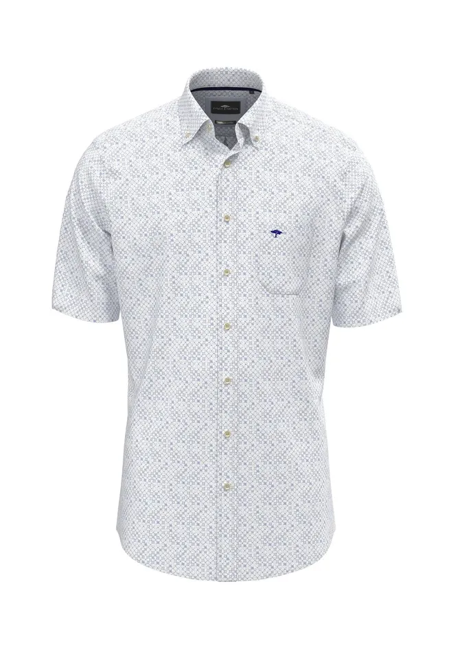 Shirts Men FYNCHHATTON Halbworm Made Of Cotton In A Point Look Summer Breezestrong Bluenavywhite