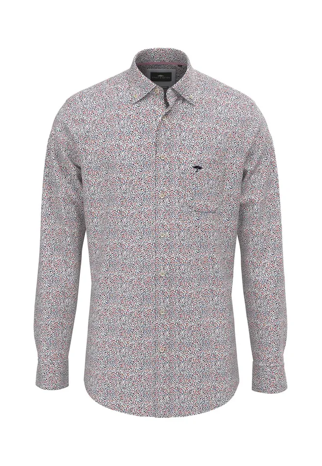Shirts Men FYNCHHATTON Shirt With Buttondown Collar And Minimum Pattern Poppy Redpeeturf Green Shirts Men FYNCHHATTON Shirt With Buttondown Collar And Minimum Pattern Poppy Redpeeturf Green