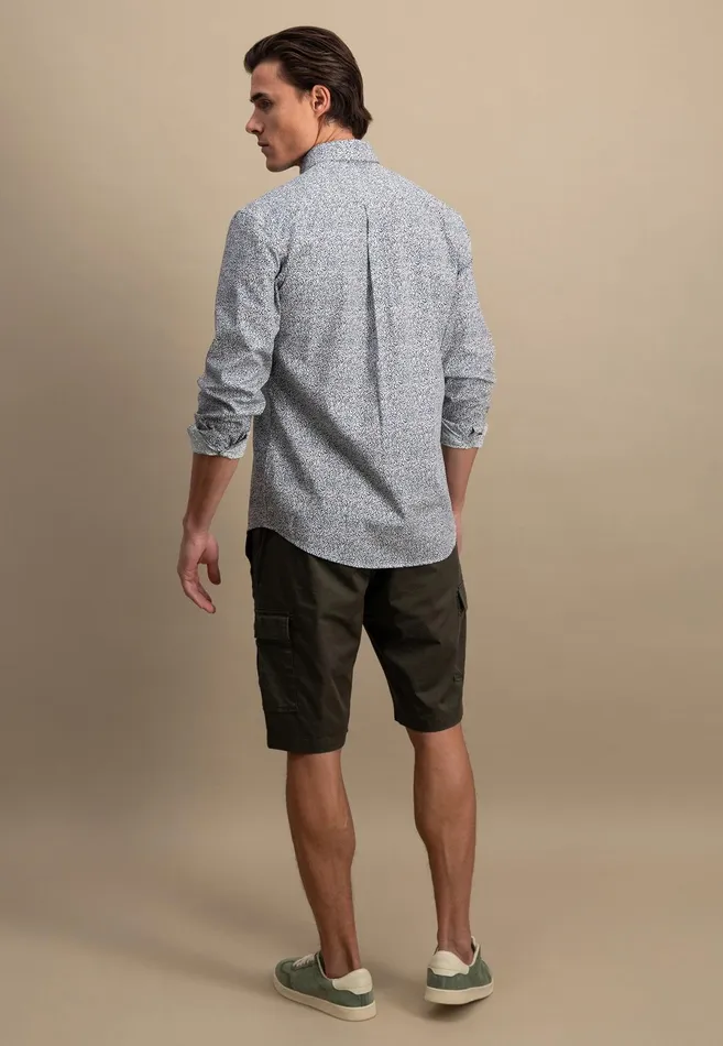 Shirts Men FYNCHHATTON Shirt With Buttondown Collar And Minimum Pattern Poppy Redpeeturf Green
