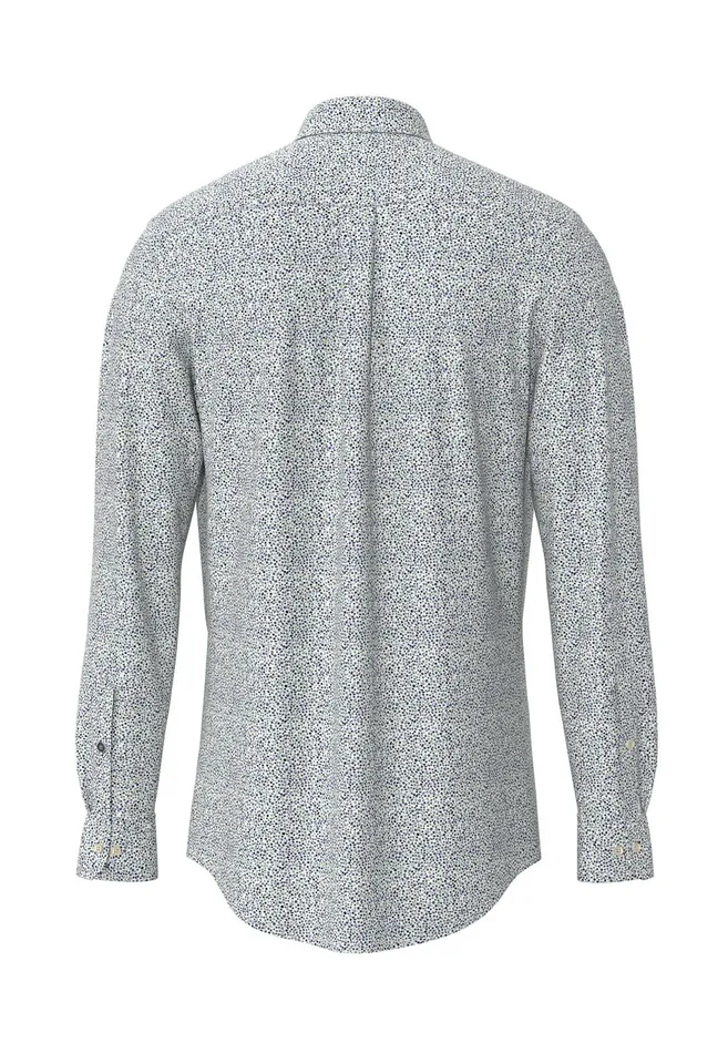 Shirts Men FYNCHHATTON Shirt With Buttondown Collar And Minimum Pattern Poppy Redpeeturf Green