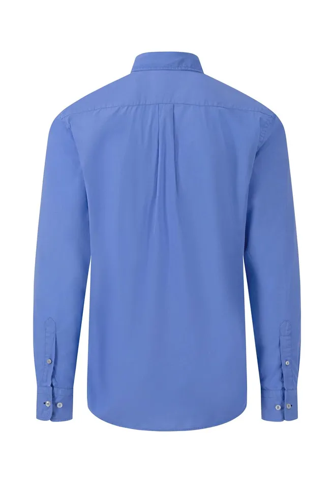 Shirts Men FYNCHHATTON Singlecolored Popeline Shirt With Buttondown Collar Soft Greencrystal Bluenavywhitedusty Lavender