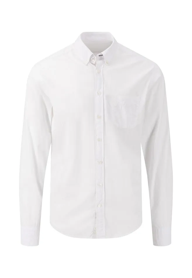 Shirts Men FYNCHHATTON Singlecolored Popeline Shirt With Buttondown Collar Soft Greencrystal Bluenavywhitedusty Lavender