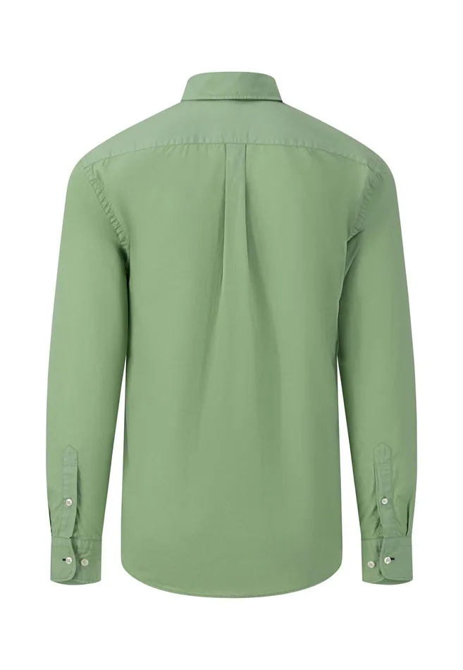 Shirts Men FYNCHHATTON Singlecolored Popeline Shirt With Buttondown Collar Soft Greencrystal Bluenavywhitedusty Lavender