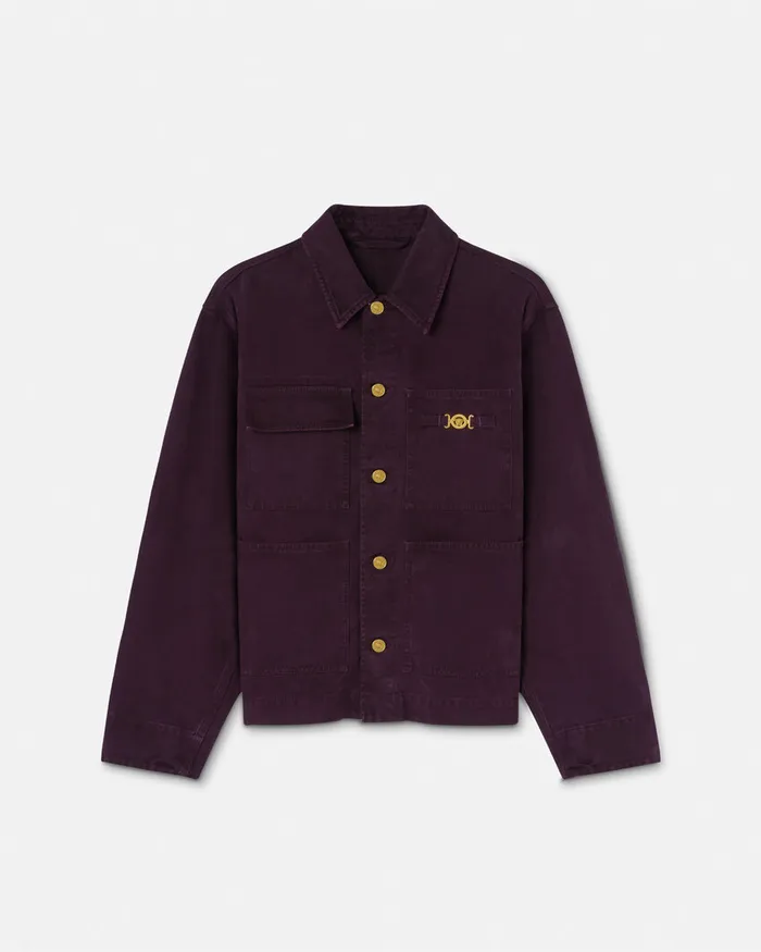 Shirts Men Versace Overdyed Canvas Carpenter Jacket Brown