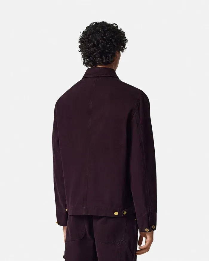 Shirts Men Versace Overdyed Canvas Carpenter Jacket Brown