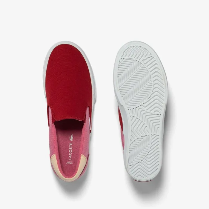 Shoes and Accessories Kids Lacoste Juniors039 Jump Serve Tricolor SlipOn Dk Redpnk P1c
