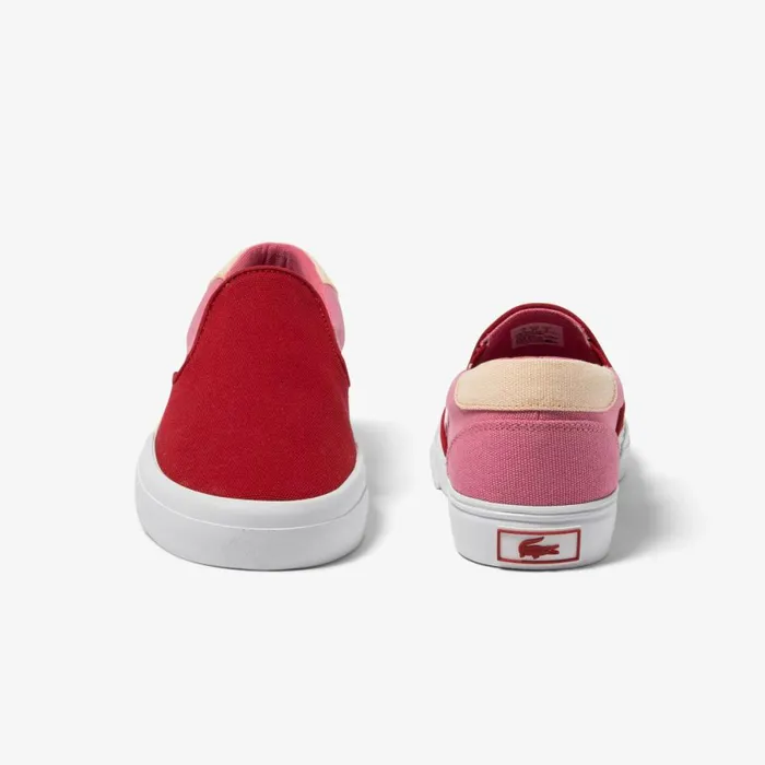 Shoes and Accessories Kids Lacoste Juniors039 Jump Serve Tricolor SlipOn Dk Redpnk P1c