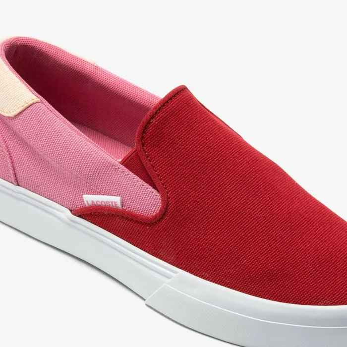Shoes and Accessories Kids Lacoste Juniors039 Jump Serve Tricolor SlipOn Dk Redpnk P1c