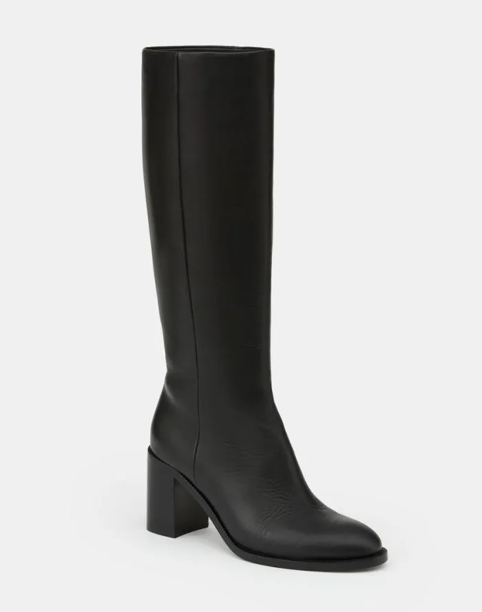 Shoes Calfskin Leather Knee High Boot Black Lafayette 148 New York Boots