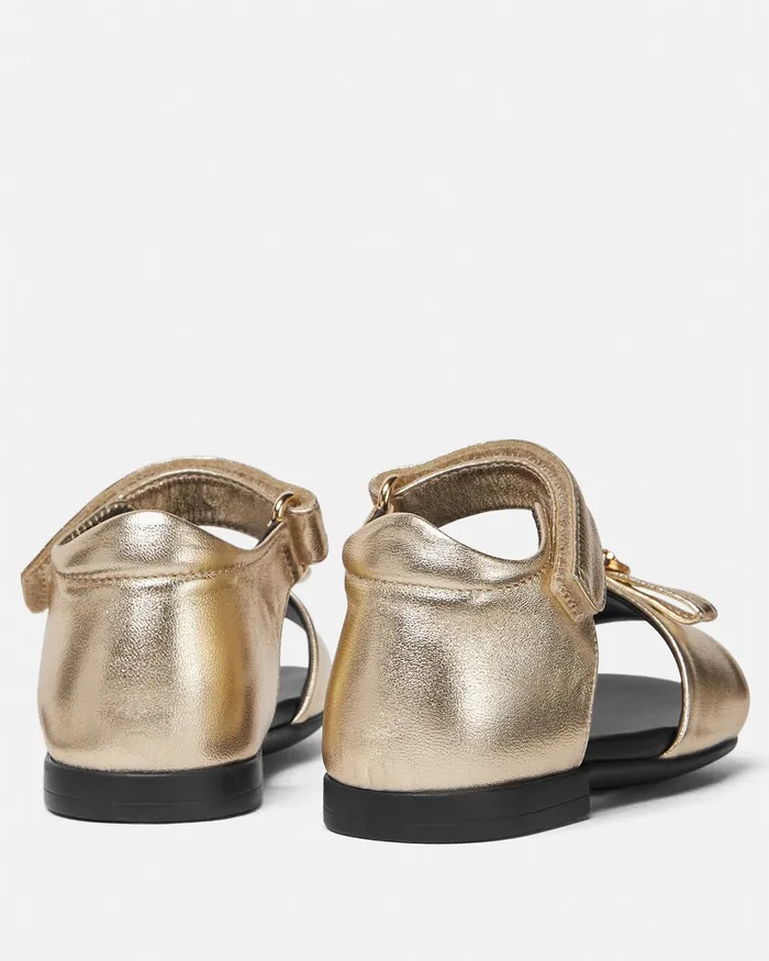 Shoes Kids Versace Gianni Ribbon Metallic Baby Sandals Gold