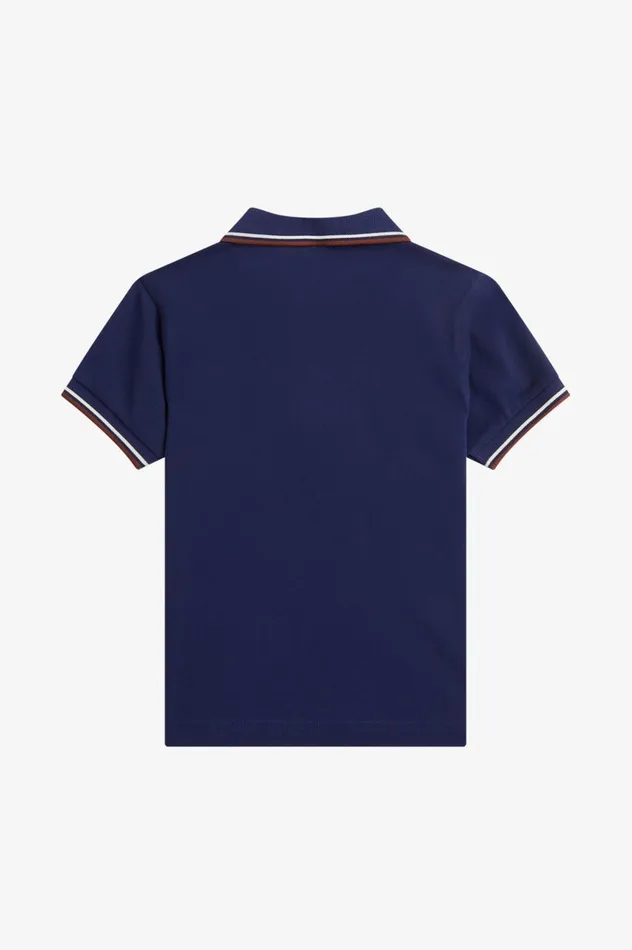 Shop The ShirtKids Twin Tipped Shirt French Navyecruwhisky Brown Fred Perry Kids